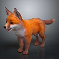 Cute Young Fox 3D Model With Orange Fur And White Chest Standing Pose
