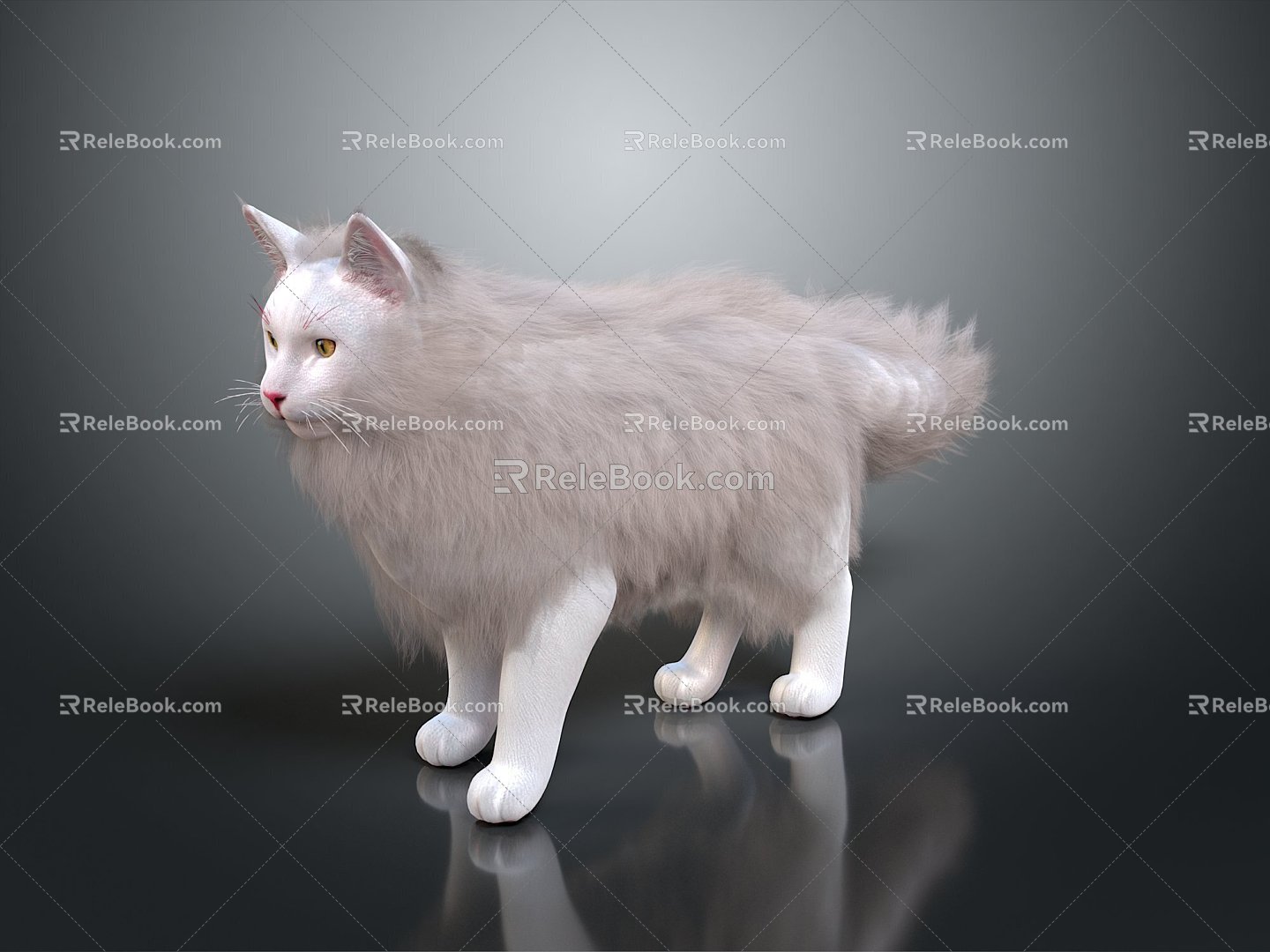 Modern Cat Kitten Flower Cat Domestic Cat 3d model