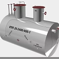 Industrial Non Combustible Storage Tank Equipment Featuring Dual Cylindrical Parts Red Valves And Chain Links
