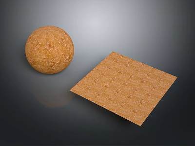 Natural Textured Handcrafted Wooden Stone Sphere And Square Slab Decor Items 3d model