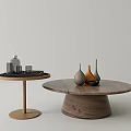 Middle Ancient Coffee Table Round Coffee Table Combination Log Coffee Table Middle Ancient Style Coffee Table 3d model
