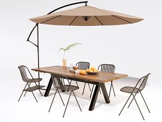 Modern Outdoor Leisure Table and Chair Iron Outdoor Chair Dining Table and Chair 3d model