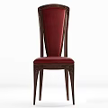 Elegant Red Leather Accent Chair With Dark Wood Carved Frame And Brass Nailhead Trim Details