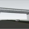 Modern Elevated Road Infrastructure with Traffic Lanes Support Columns and Vehicles 3d model