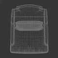 Gray Striped Fabric Armchair With Accent Pillow And Black Wooden Legs