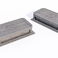 Two Carved Stone And Wood Decorative Boxes With Intricate Patterns