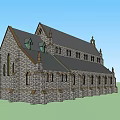Ancient Gothic Church Architecture With Stone Walls Pointed Arches Stone Steps And Steeple