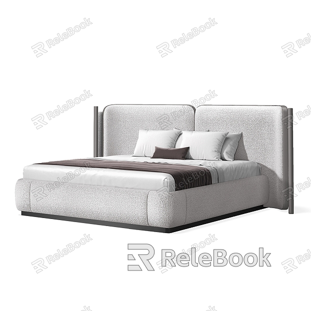 Modern Simple Double Bed Double Bed Simple Bed Bedroom Bed model