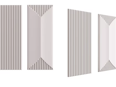 Modern Wall Panels Design With Vertical Stripes And Geometric Patterns 3d model