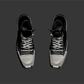 Stylish High Top Canvas Shoes With White Laces White Soles And Logo Label On Tongue