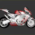 Sleek Racing Motorcycle With Red And White Livery Spirit Logo And Number 7