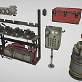 Industrial Equipment with Gauges Control Panels Valves Pipes And Metal Containers