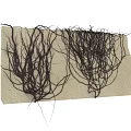 Decorative Dark Vines Hanging On Beige Wall For Interior Decoration