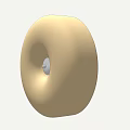 Cream Colored Oval Shaped Wall Light Mounted On White Wall With Metal Base 3d model