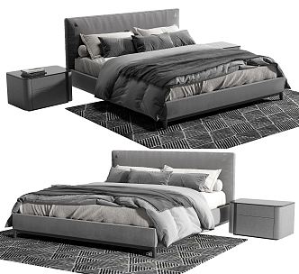 Modern Double Bed 3d model