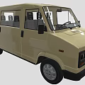 Beige Panel Van With Side Windows Sliding Doors And Functional Design 3d model