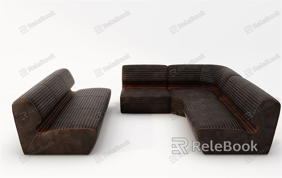 Modern Combination Sofa Leather Multiplayer Sofa model