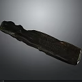 Dark Colored Wooden Stone Decorative Long Strip With Natural Texture And Gray Background