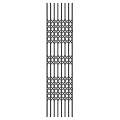 Modern White Gate With Intricate Geometric Grid Design And Vertical Metal Bars