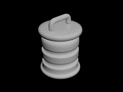 White Contemporary Sculpture With Stacked Layers Handle And Smooth Surface 3d model