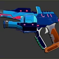 Futuristic Toy Gun With Vibrant Blue Pink And Orange Accents
