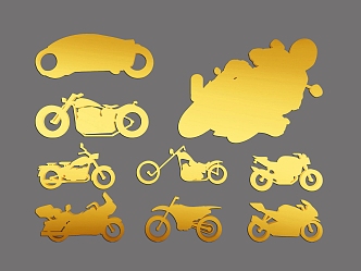 Motorcycle Cartoon Motorcycle Vector Motorcycle Material Motorcycle Silhouette Elements 3d model