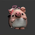 Cute Pink Pig Plush Toy With Soft Body And Pink Lanyard Design