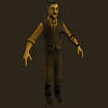 Game Movie Character Male Vintage Style With Mustache Vest Shirt Pants