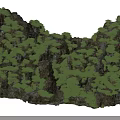 Lush Green Vegetation Covered Rocky Mountain Landscape With Natural Scenery View