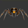 Futuristic Mechanical Spider Design With Metallic Legs And Detailed Components