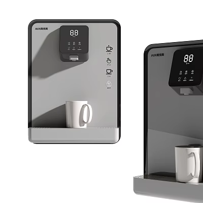 AUXEER Instant Hot Water Dispenser Kitchen Appliance with Digital Display and White Mug 3d model