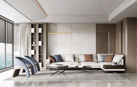 modern living room 3d model