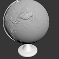 Decorative Globe Ornament Featuring Blue Ocean Green Land and Silver Base for Home Decor
