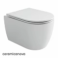 Modern White Wall Hung Toilet With Sleek Design And Smooth Surface