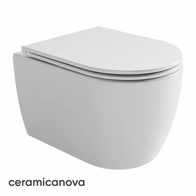 Modern White Wall Hung Toilet With Sleek Design And Smooth Surface 3d model