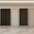 Modern Interior Display Of Various Colored Hinged Doors With Different Designs 3d model