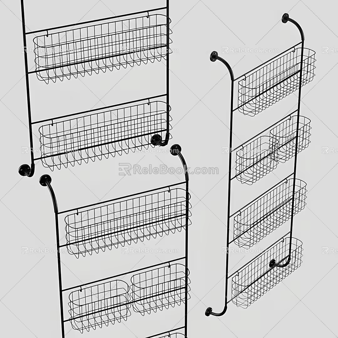 Iron Frame Bracket Storage Rack Hanger 3d model