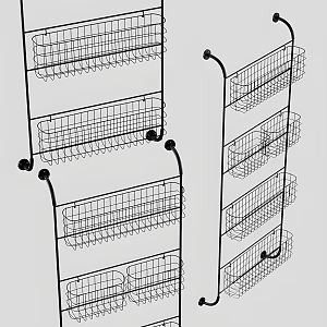 Iron Frame Bracket Storage Rack Hanger 3d model