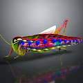Detailed 3D Rendering of Grasshopper Anatomical Structure with Internal Organs and External Hairs
