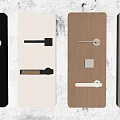 Modern Door Handles With Various Designs On Wooden White Black Panels