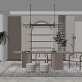 Quiet Study Study Desk and Chair Combination 3d model
