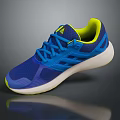 Blue And Yellow Sports Sneakers With Breathable Mesh Upper And White Sole