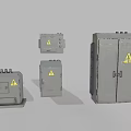 Industrial Control Cabinets With Warning Signs In Various Sizes And Designs