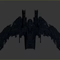 Advanced Dark Futuristic Spacecraft With Large Wing Structure For Interstellar Missions