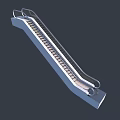 Modern Escalator With Stainless Steel Handrails And Moving Steps Design