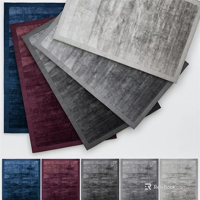 Modern Square Rugs with Various Colors Soft Texture for Home Interior Decor 3d model