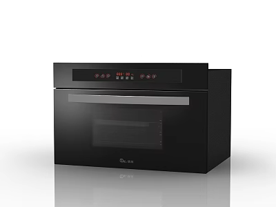 Black Midea Electric Oven Kitchen Appliance With Digital Display And Control Buttons 3d model