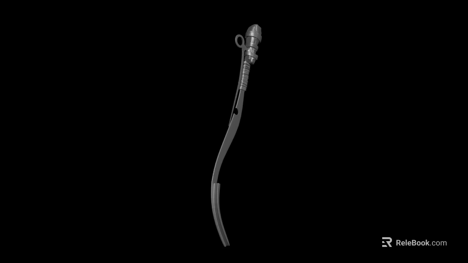 Stainless Steel Curved Tool With Ergonomic Handle For Precision Work Applications 3d model 