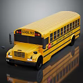 Yellow School Bus With School Bus Lettering Stop Sign And Windows