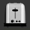 Electric Toaster With Silver Shiny Stainless Steel Body Black Base Modern Design And Control Knobs 3d model
